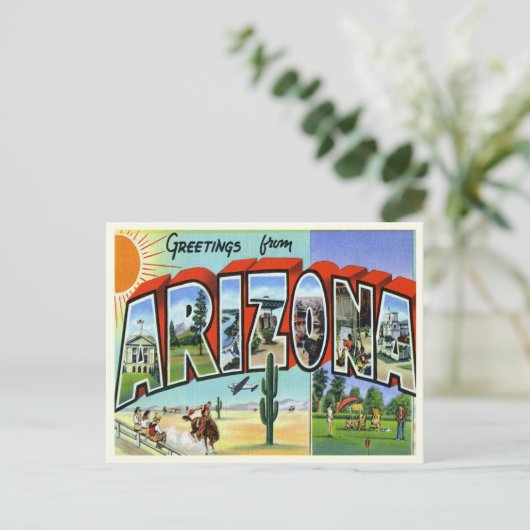 Vintage Arizona Briefkaart (Staand voorkant)