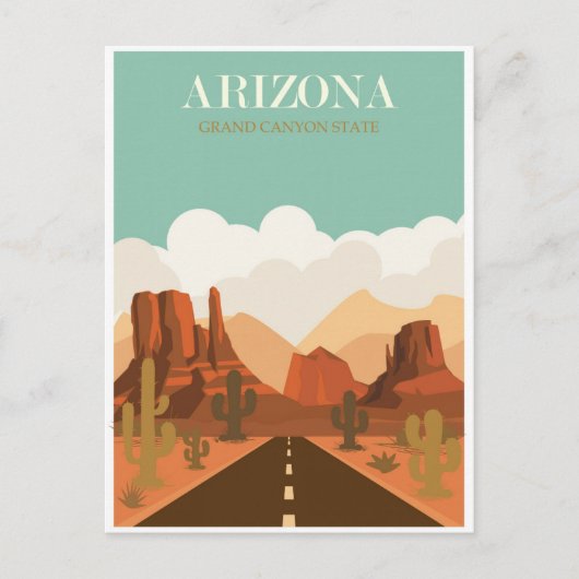 Vintage Arizona Grand Canyon Briefkaart (Voorkant)