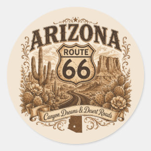 Vintage Arizona Route 66 Snelweg Decorative Zegel