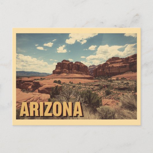 Vintage Arizona Travel Briefkaart (Voorkant)