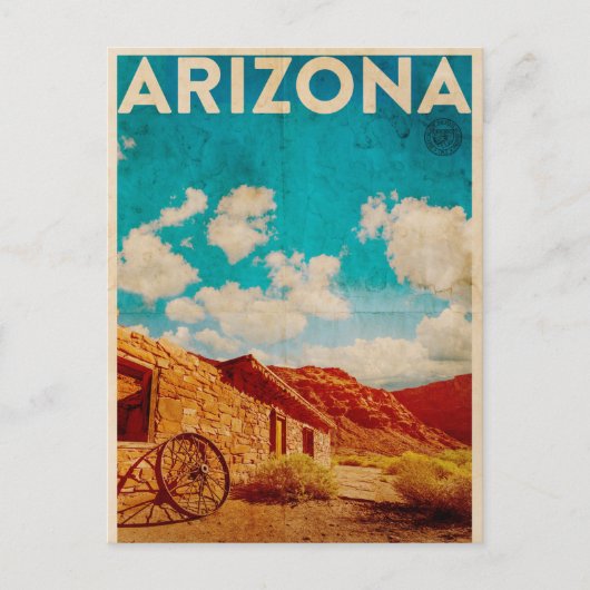 Vintage Arizona Travel Briefkaart (Voorkant)