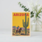 Vintage Arizona Travel Poster Desert Ride Briefkaart (Staand voorkant)