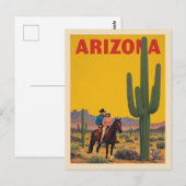 Vintage Arizona Travel Poster Desert Ride Briefkaart (Voorkant / Achterkant)