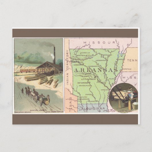 Vintage Arkansas Briefkaart (Voorkant)