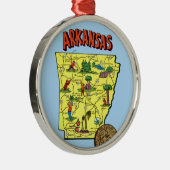 Vintage Arkansas Kaart Ornament (Rechts)