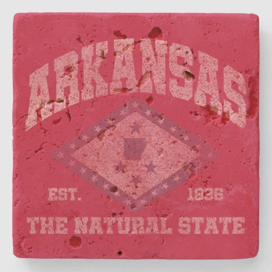 Vintage Arkansas Stenen Onderzetter (Voorkant)
