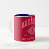 Vintage Arkansas Tweekleurige Koffiemok (Voorkant links)
