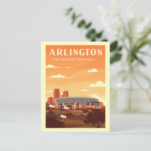  Vintage  Arlington Texas Briefkaart (Staand voorkant)