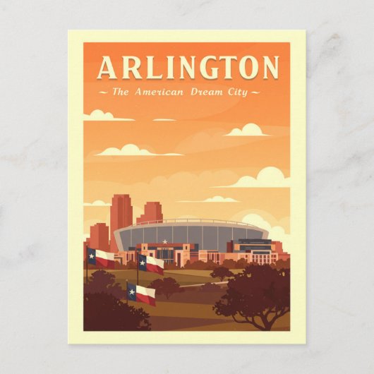  Vintage  Arlington Texas Briefkaart (Voorkant)