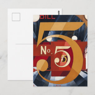 Vintage Art Deco Abstracte Print Nummer 5 jaren '2 Briefkaart