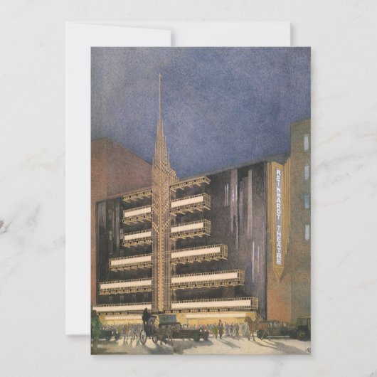Vintage Art Deco-architectuur, Gebouw in NYC (Voorkant)