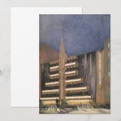 Vintage Art Deco-architectuur, Gebouw in NYC (Voorkant / Achterkant)