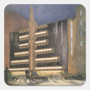 Vintage Art Deco-architectuur, gebouw in NYC Vierkante Sticker