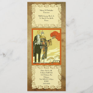Vintage ~ Art Deco ~ Bon Voyage Party Kaart