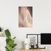 Vintage Art Deco Bruidsmode-illustratie Poster (Thuiskantoor)