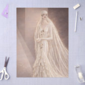 Vintage Art Deco Bruidsmode Illustratie Tissuepapier (Craft)