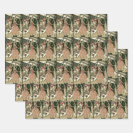 Vintage Art Deco Bruiloft, Jonggehuwden Eerste Dan Inpakpapier Vel