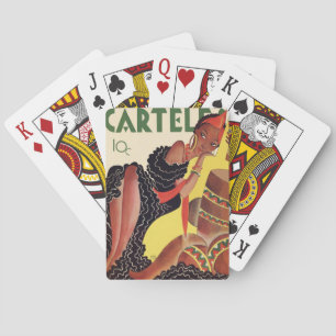 Vintage Art Deco - Carteles - Mooie Vrouw Pokerkaarten