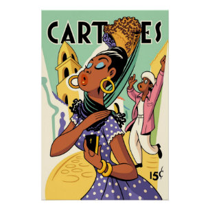 Vintage Art Deco Carteles Vrouw Poster – 20s Jazz