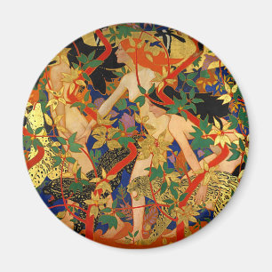 Vintage Art Deco, Diana en haar nimfen of de jacht Magneet