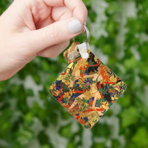 Vintage Art Deco, Diana en haar nimfen of de jacht Sleutelhanger