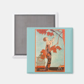 Vintage Art Deco, Flighty Bird door George Barbier Magneet (Voorkant / Achterkant)