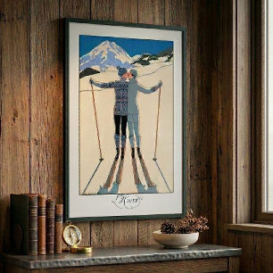 Vintage Art Deco, Geliefden in Sneeuw door George  Poster