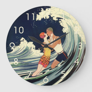 Vintage Art Deco Geliefden Kussen in de Golven bij Grote Klok