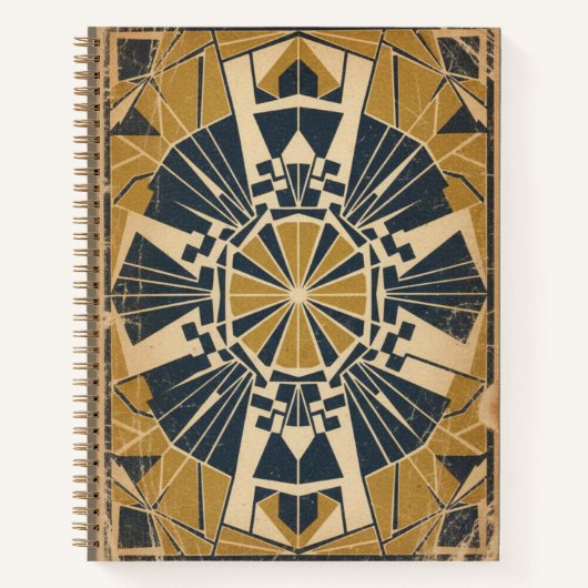 Vintage Art Deco Golden Octagon Geometric Journal Notitieboek (Voorkant)