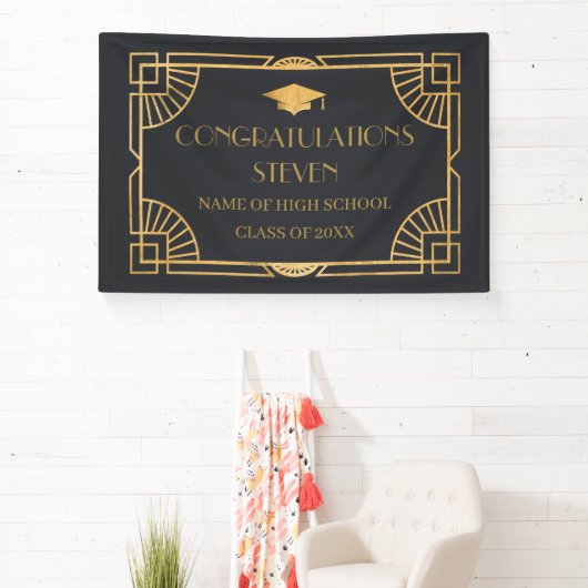 Vintage Art Deco Graduation Banner backdrop (Insitu)