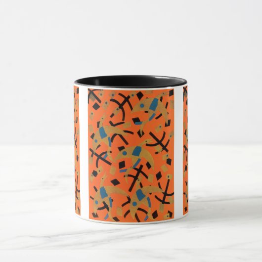 Vintage Art Deco Jazz Pochoir Gouden Vogels Dier Mok (Midden)