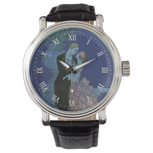 Vintage Art Deco Jonggehuwd, Oui door George Barbi Horloge