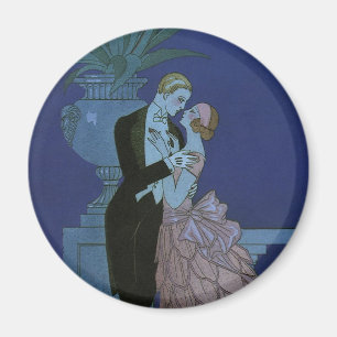 Vintage Art Deco Jonggehuwd, Oui door George Barbi Magneet