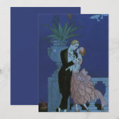 Vintage Art Deco Jonggehuwd, Oui van George Barbie Aankondiging (Voorkant / Achterkant)