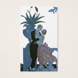 Vintage Art Deco Jonggehuwden, Liefde Huwelijksdan Visitekaartjes