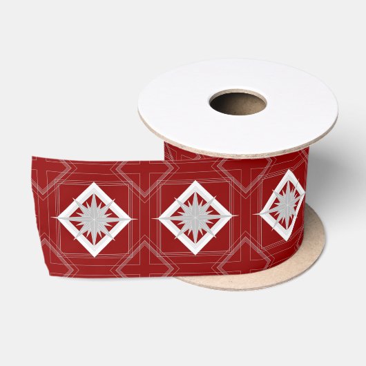 Vintage Art Deco Kerstster Satijnen Lint (Spoel)