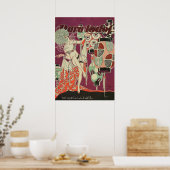 Vintage Art Deco Lantaarn Vrouw Poster – 1920s (Keuken)