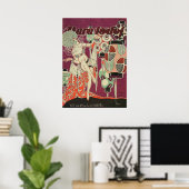 Vintage Art Deco Lantaarn Vrouw Poster – 1920s (Thuiskantoor)