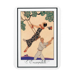Vintage Art Deco Liefde, De Schommel door George B Magneet