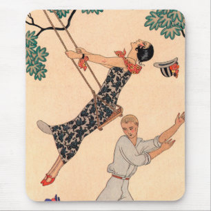 Vintage Art Deco Liefde, De Schommel door George B Muismat