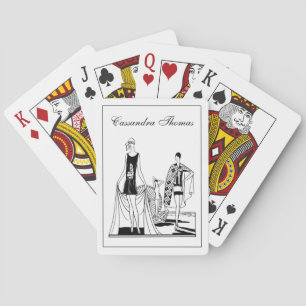 Vintage Art Deco mode dames op het strand Pokerkaarten