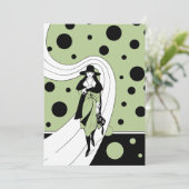 Vintage Art Deco Modeshow Bachelorette Feest Kaart (Staand voorkant)