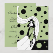 Vintage Art Deco Modeshow Bachelorette Feest Kaart (Voorkant / Achterkant)