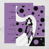 Vintage Art Deco Modeshow Bruidsborrel Kaart (Voorkant / Achterkant)