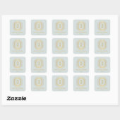 Vintage Art Deco Monogram Goud/Mint Vierkante Sticker (Vel)