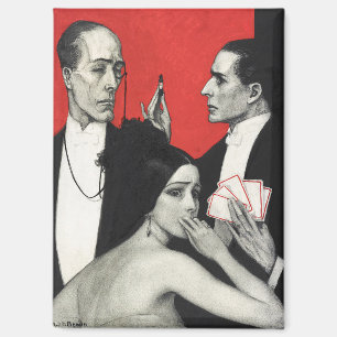 Vintage Art Deco Noir Mysterie Poker Benda Kunst Magneet