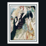 Vintage Art Deco Party Mayhem and Mischief Poster<br><div class="desc">Fun vintage retro art deco cosmopolitan scene from the Roaring Twenties Jazz Age of flappers, nightclubs and speakeasies. Women in vintage evening fashion party on as gentleman in black tie tuxedo looks on in amusement. Perhaps they are at a cocktail party or New Years Eve celebration. Share in an exciting...</div>