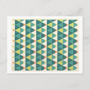 Vintage Art Deco patroon in groen Briefkaart