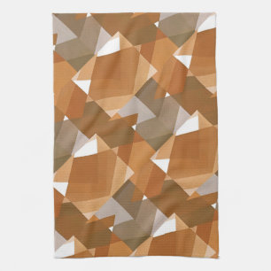 Vintage Art Deco Pochoir Jazz Bruine Geometrische  Theedoek