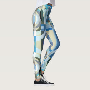 Vintage Art Deco Pochoir Jazz Geometrische Vormen Leggings